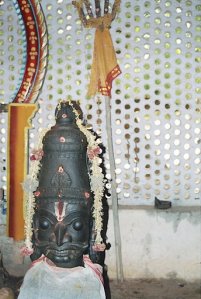 The head of Aravaan in the temple